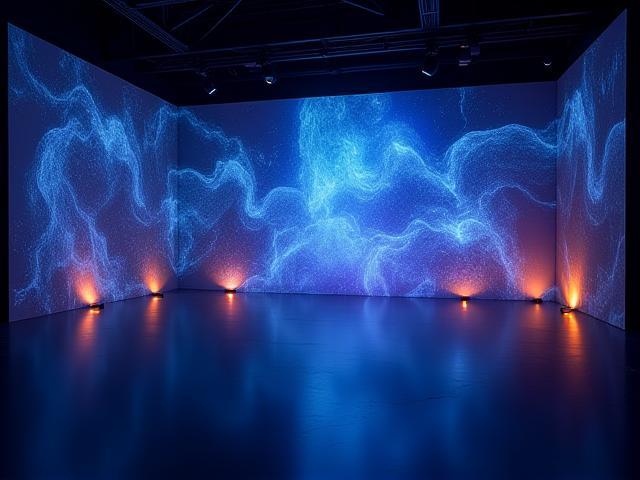 Immersive installation experience with multi-sensory audiovisual layering
