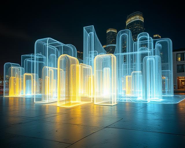 Motion architecture light installation showcasing kinetic visuals